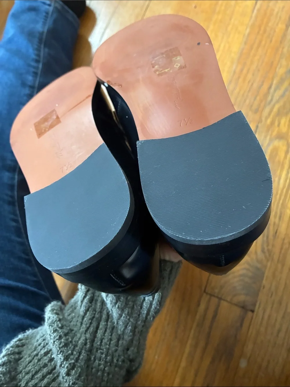 Madewell Black & White Leather Penny Loafers - Women size 7.5